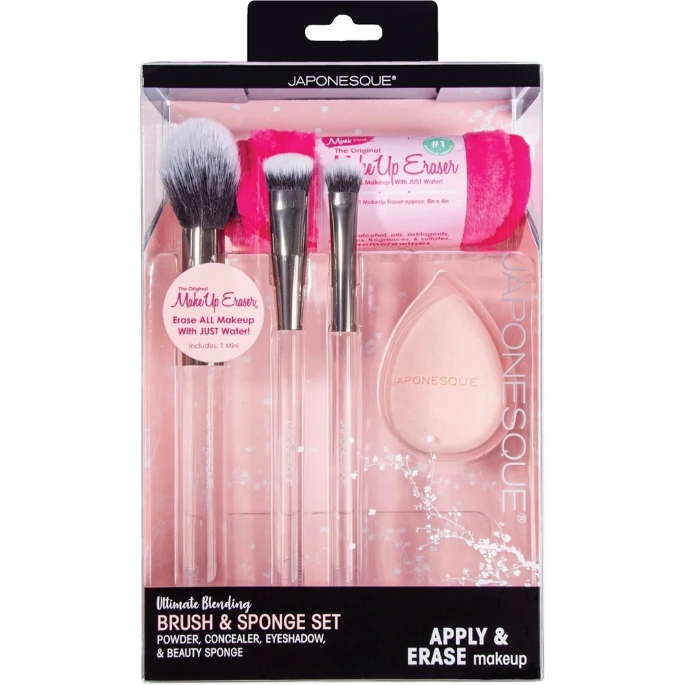 NIB - Japonesque Ultimate Blending Brush & Sponge Set w/ Original Makeup
